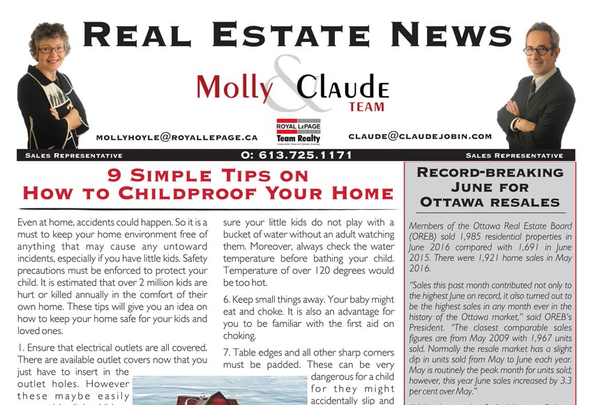 Real Estate Newsletter <br>July 2016