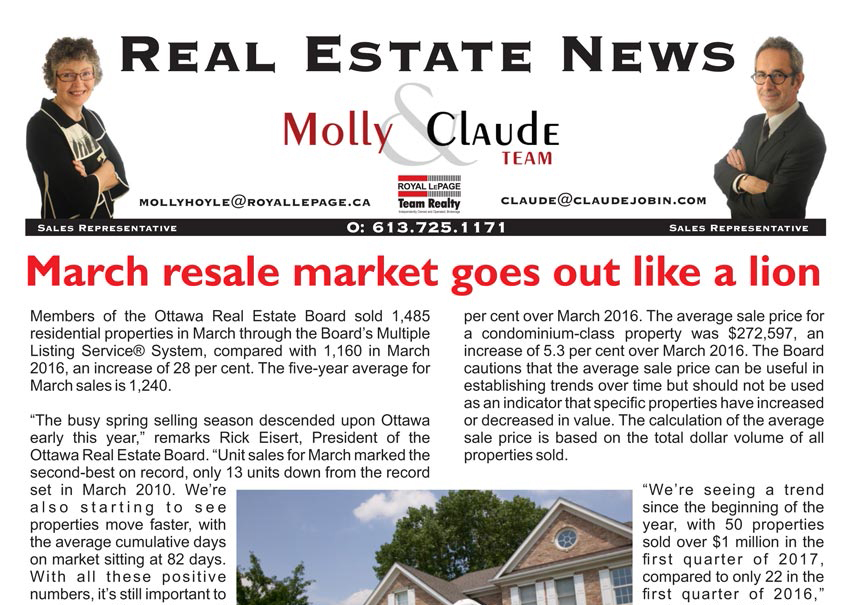 Real Estate Newsletter <br>April 2017