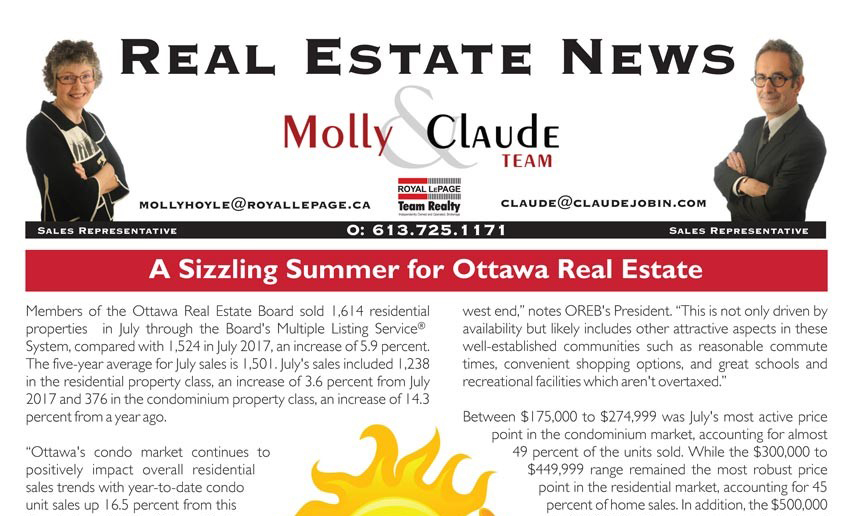 Real Estate Newsletter  <br>August 2018