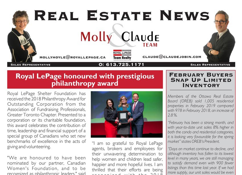 Real Estate Newsletter – March 2019