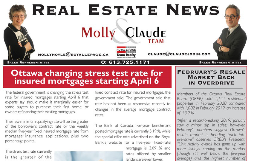 Ottawa Real Estate Newsletter – March 2020