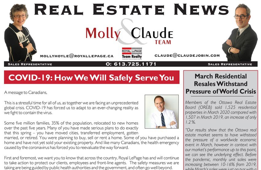 Ottawa Real Estate Newsletter – April 2020