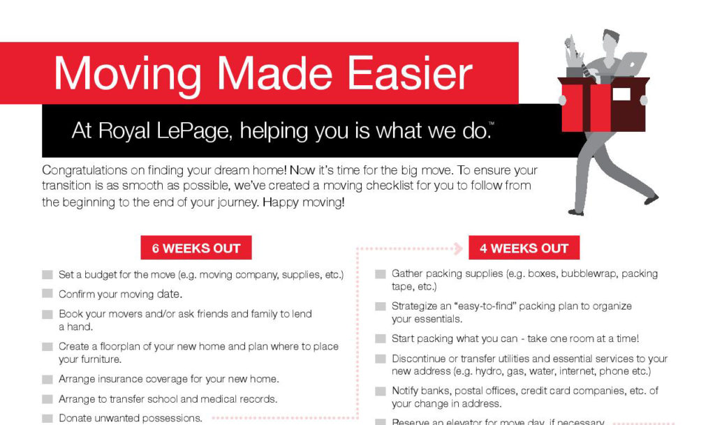 Royal LePage Team Moving Checklist