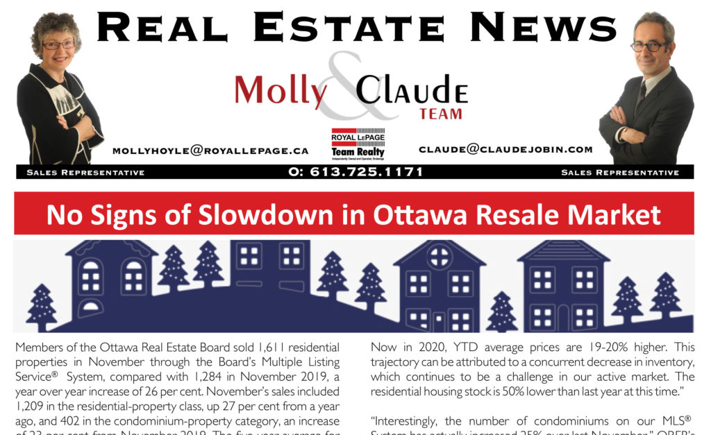 Ottawa Real Estate Newsletter – December 2020