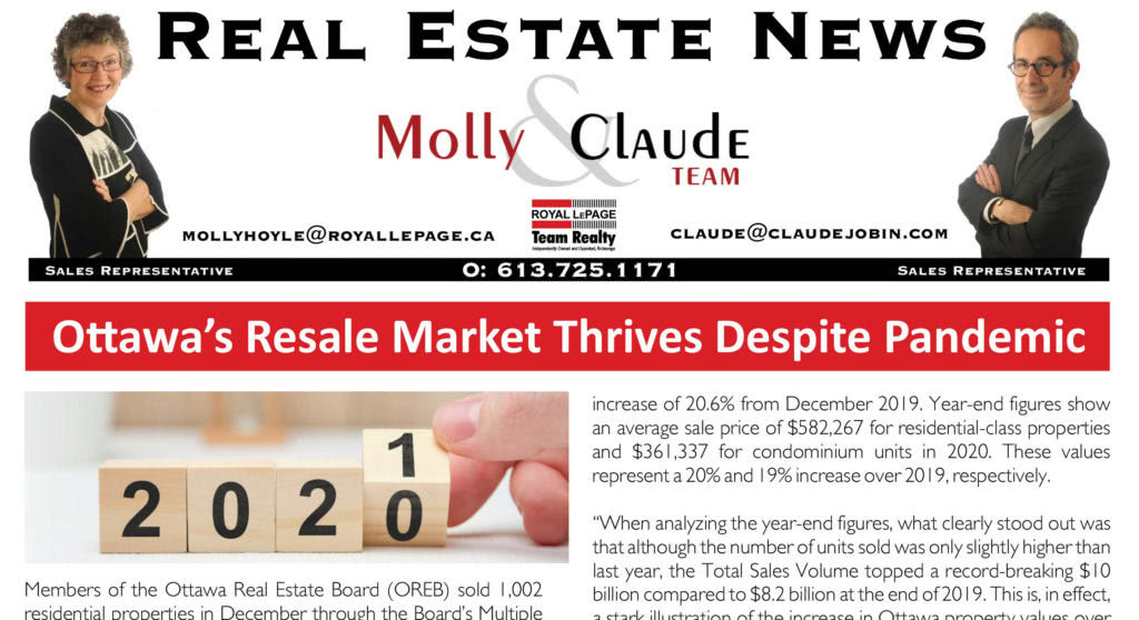 Ottawa Real Estate Newsletter – January 2021