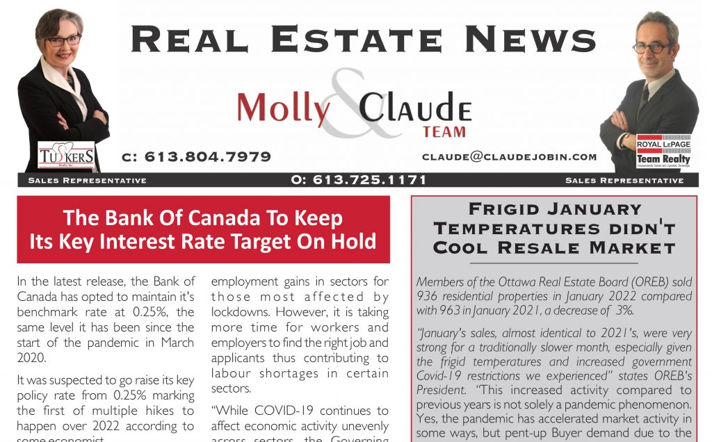 Ottawa Real Estate Newsletter – February 2022