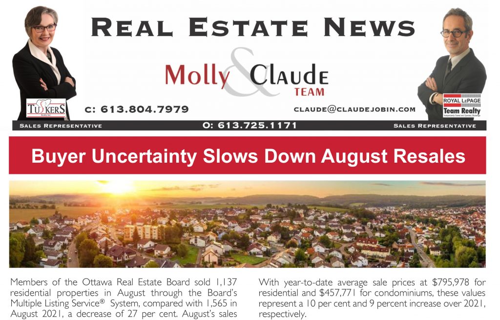 Ottawa Real Estate Newsletter – September 2022