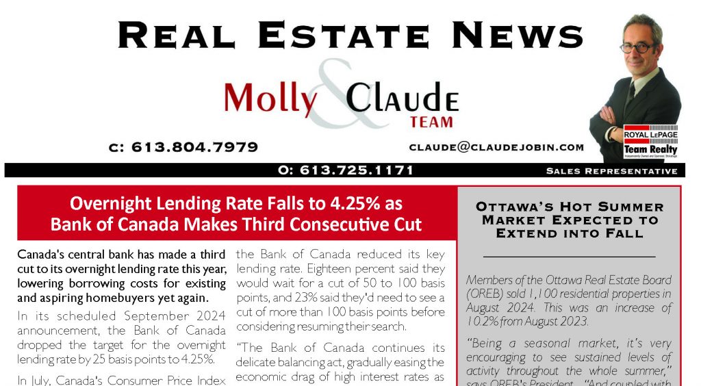 Ottawa Real Estate Newsletter – September 2024